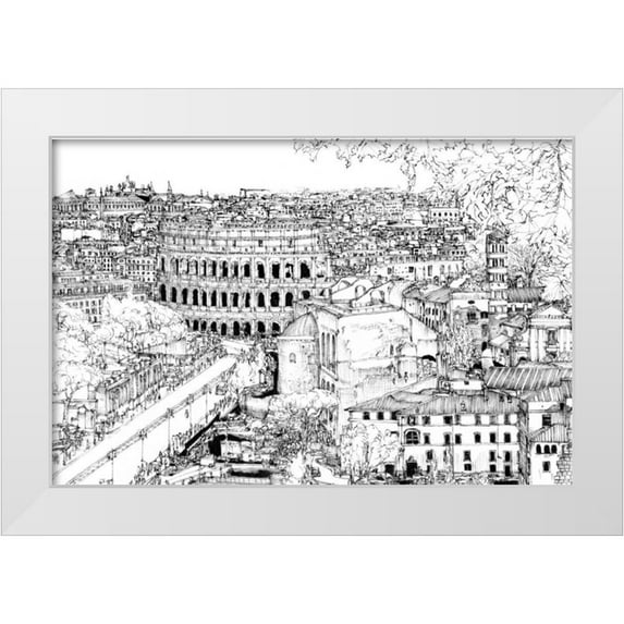 Wang, Melissa 24x17 White Modern Wood Framed Museum Art Print Titled - Tour of Europe III