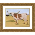 thumbnail image 1 of Wang, Melissa 24x19 Gold Ornate Wood Framed with Double Matting Museum Art Print Titled - Longhorn Cattle I, 1 of 4