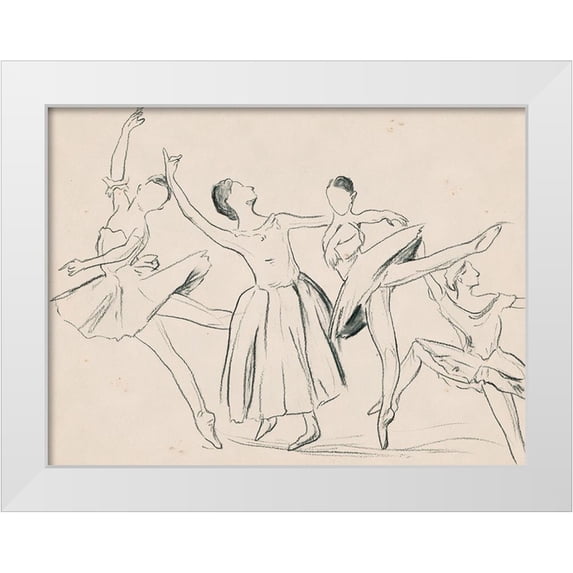 Wang, Melissa 24x19 White Modern Wood Framed Museum Art Print Titled - La Ballerine I