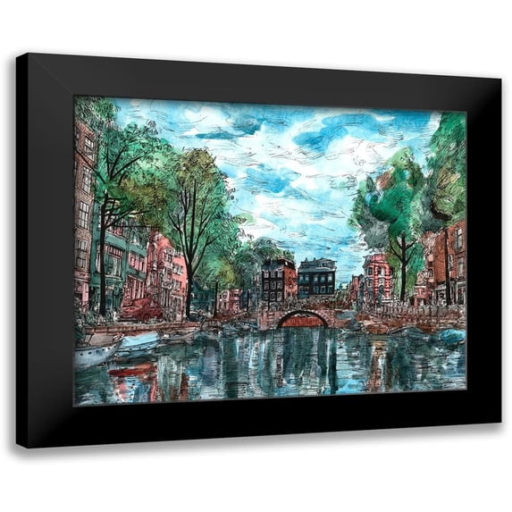Wang, Melissa 24x20 Black Modern Framed Museum Art Print Titled - Trip to Europe II