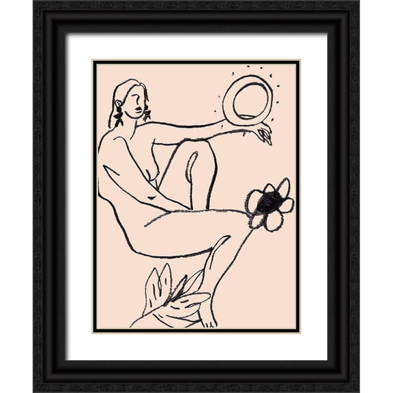 Wang, Melissa 25x32 Black Ornate Wood Framed with Double Matting Museum Art Print Titled - Lunar III