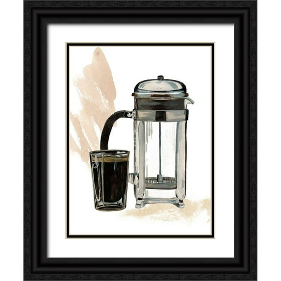 Wang, Melissa 25x32 Black Ornate Wood Framed with Double Matting Museum Art Print Titled - Morning Coffee IV