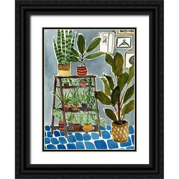 Wang, Melissa 25x32 Black Ornate Wood Framed with Double Matting Museum Art Print Titled - Way to the Jungle IV