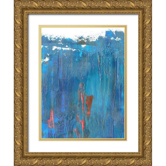 Wang, Melissa 25x32 Gold Ornate Wood Framed with Double Matting Museum Art Print Titled - Windy Seas II
