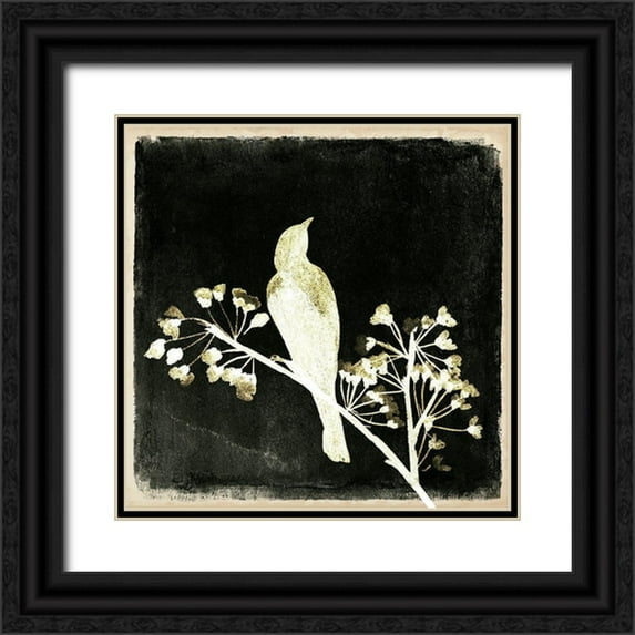 Wang, Melissa 26x26 Black Ornate Wood Framed with Double Matting Museum Art Print Titled - Black Night III