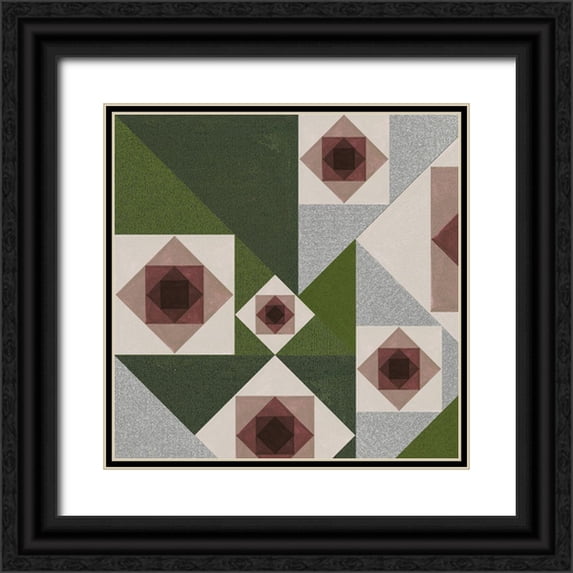 Wang, Melissa 26x26 Black Ornate Wood Framed with Double Matting Museum Art Print Titled - Garden Preview I