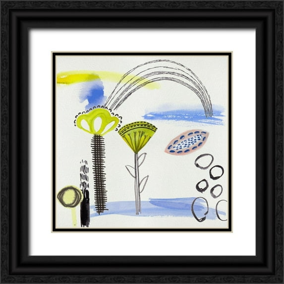 Wang, Melissa 26x26 Black Ornate Wood Framed with Double Matting Museum Art Print Titled - Light Dreams IV