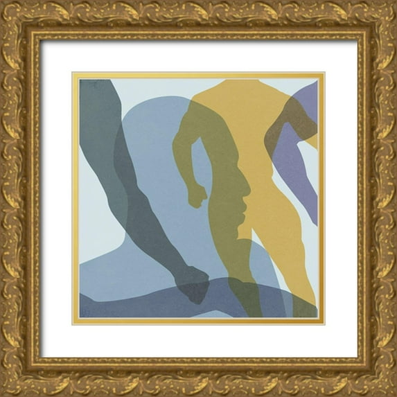 Wang, Melissa 26x26 Gold Ornate Wood Framed with Double Matting Museum Art Print Titled - Golden Dream V