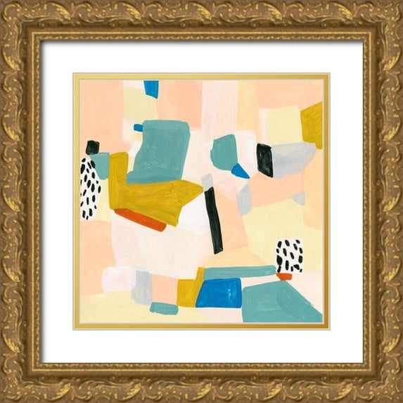 Wang, Melissa 26x26 Gold Ornate Wood Framed with Double Matting Museum Art Print Titled - Sandy Land III