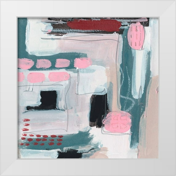 Wang, Melissa 26x26 White Modern Wood Framed Museum Art Print Titled - Pink Fantasia IV