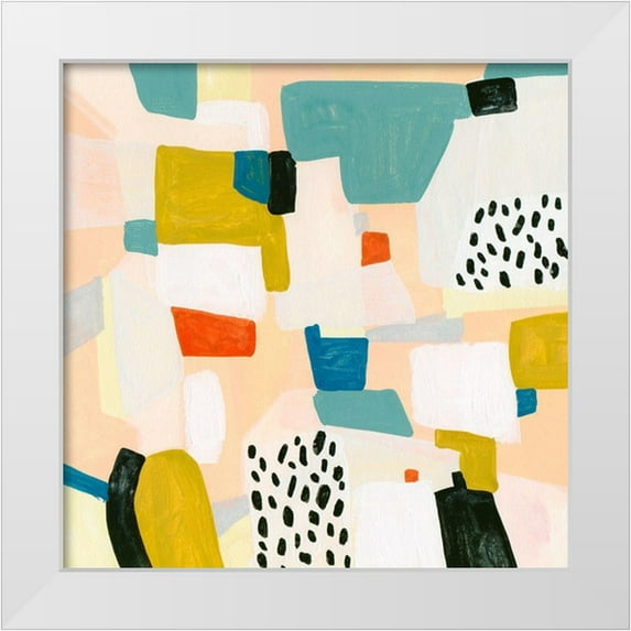 Wang, Melissa 26x26 White Modern Wood Framed Museum Art Print Titled - Sandy Land II