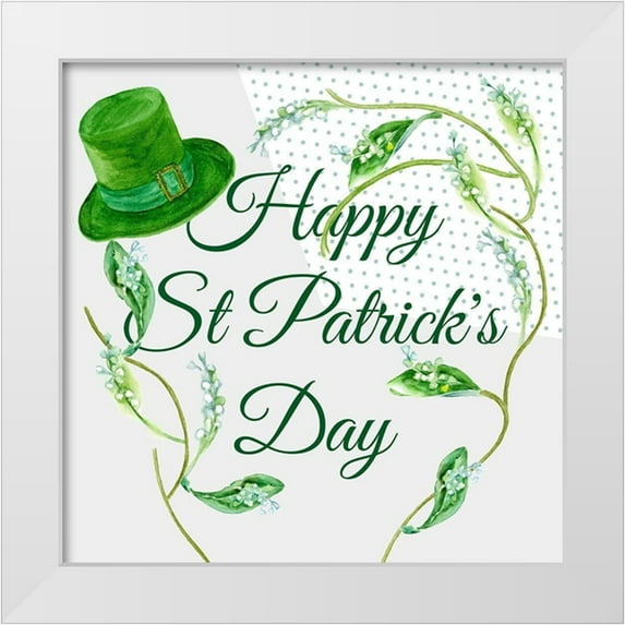 Wang, Melissa 26x26 White Modern Wood Framed Museum Art Print Titled - St. Patricks Day Collection A