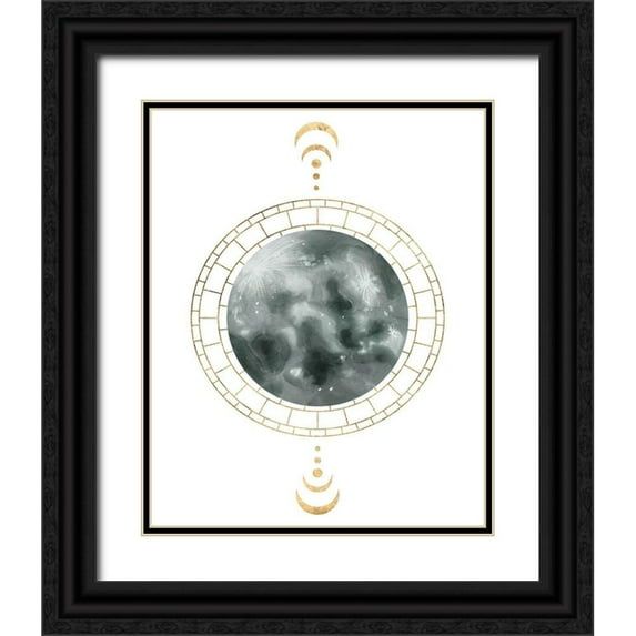 Wang, Melissa 26x32 Black Ornate Wood Framed with Double Matting Museum Art Print Titled - Lunar Phase I
