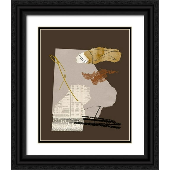 Wang, Melissa 26x32 Black Ornate Wood Framed with Double Matting Museum Art Print Titled - Paper Collage IV