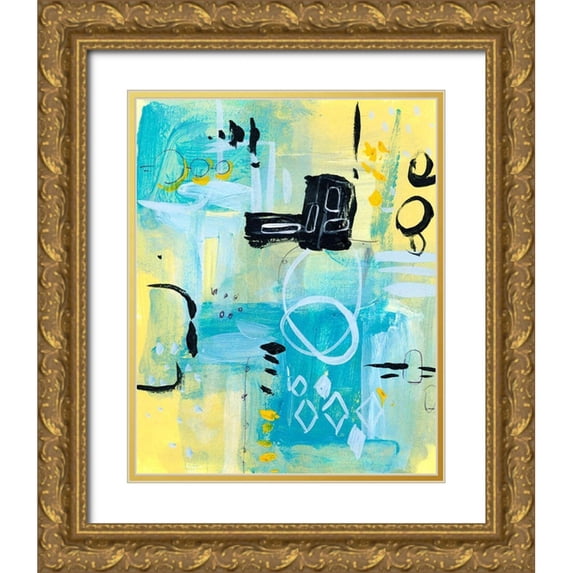 Wang, Melissa 26x32 Gold Ornate Wood Framed with Double Matting Museum Art Print Titled - Floating Atmosphere II