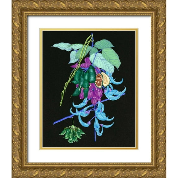 Wang, Melissa 26x32 Gold Ornate Wood Framed with Double Matting Museum Art Print Titled - Jade Vine I