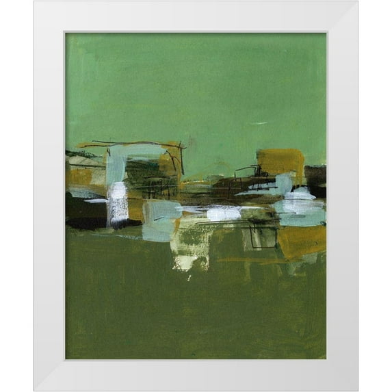 Wang, Melissa 26x32 White Modern Wood Framed Museum Art Print Titled - Abstract Village II