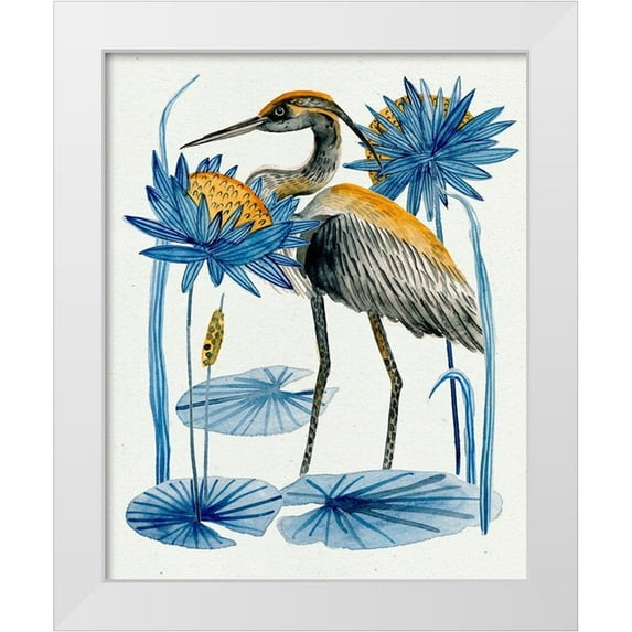 Wang, Melissa 26x32 White Modern Wood Framed Museum Art Print Titled - Heron Pond I