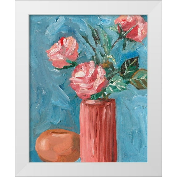 Wang, Melissa 26x32 White Modern Wood Framed Museum Art Print Titled - Rosa Blooms II