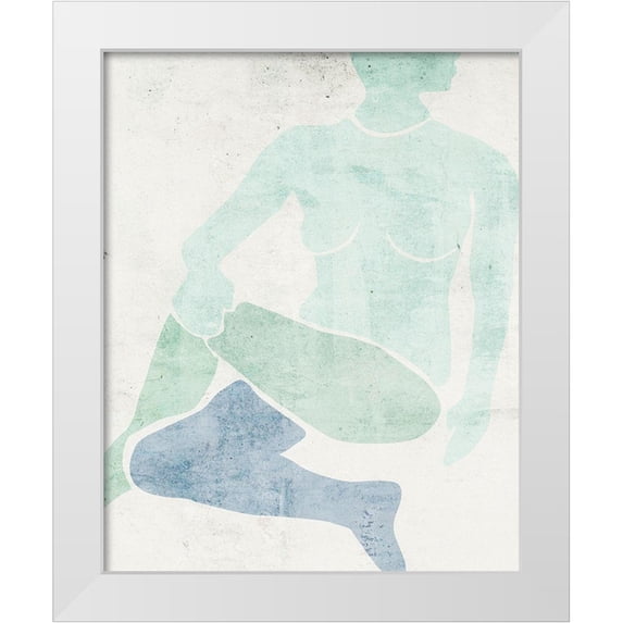 Wang, Melissa 26x32 White Modern Wood Framed Museum Art Print Titled - Stretching II