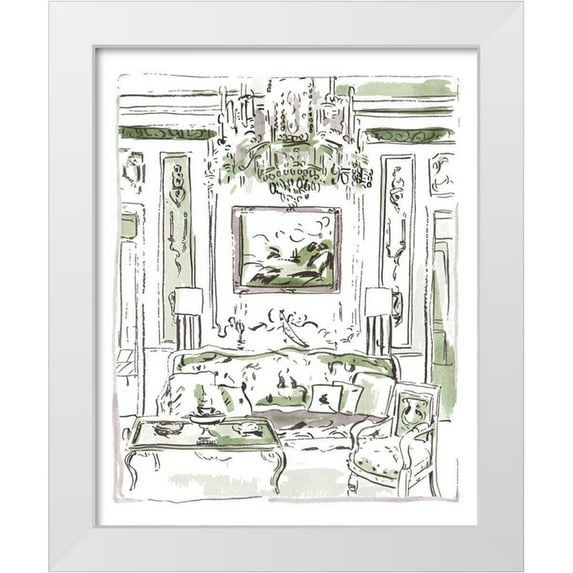 Wang, Melissa 26x32 White Modern Wood Framed Museum Art Print Titled - The Vintage Room I