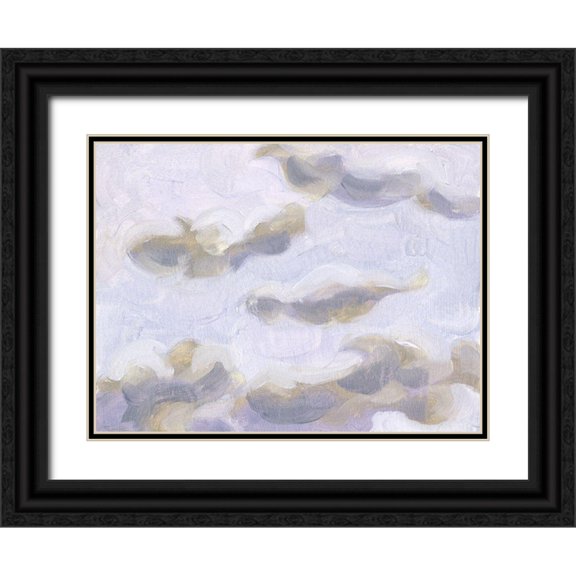 Wang, Melissa 32x25 Black Ornate Wood Framed with Double Matting Museum Art Print Titled - Violet Sky I