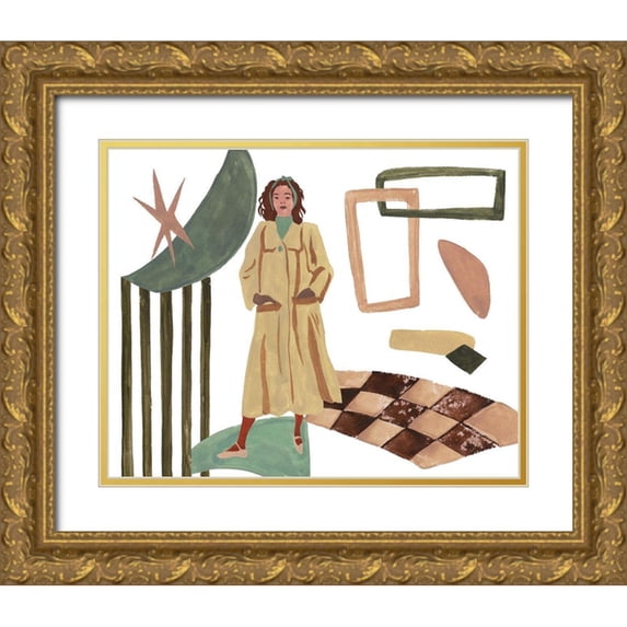 Wang, Melissa 32x26 Gold Ornate Wood Framed with Double Matting Museum Art Print Titled - Vintage Vibes VI