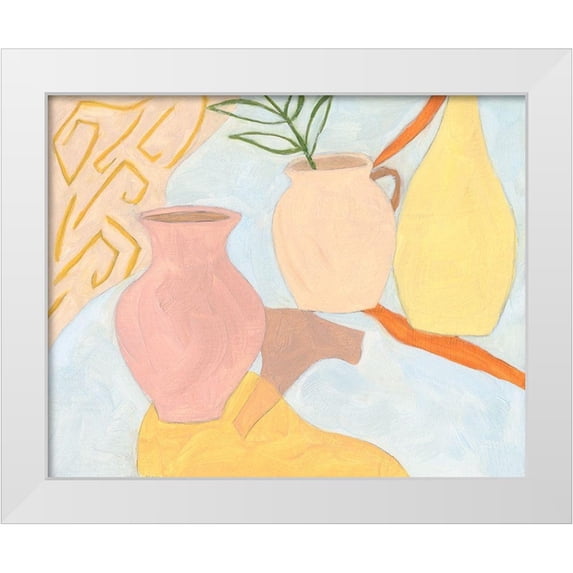 Wang, Melissa 32x26 White Modern Wood Framed Museum Art Print Titled - Puzzles I