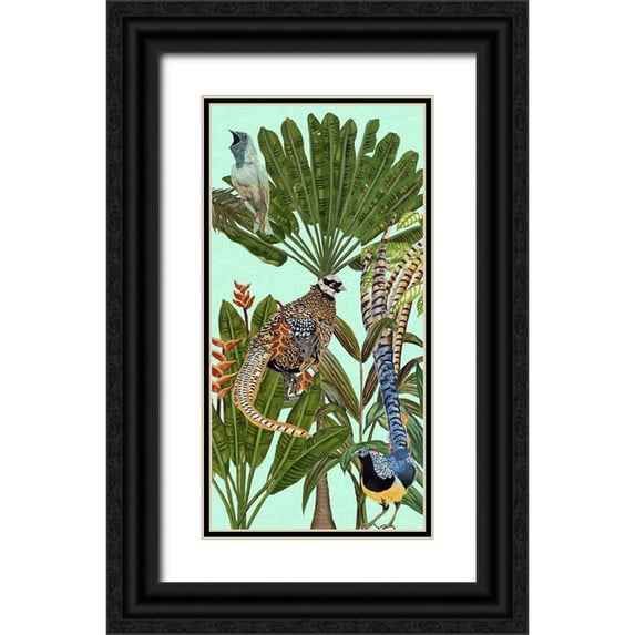 Wang, Melissa 9x14 Black Ornate Wood Framed with Double Matting Museum Art Print Titled - Birds Paradise III