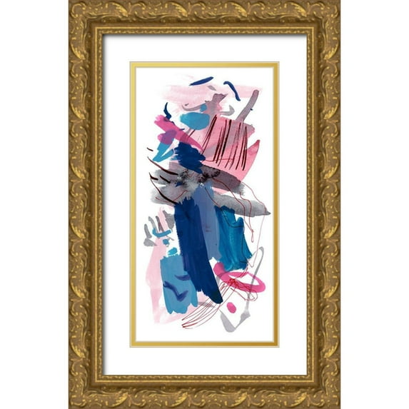 Wang, Melissa 9x14 Gold Ornate Wood Framed with Double Matting Museum Art Print Titled - Wild as the Wind I