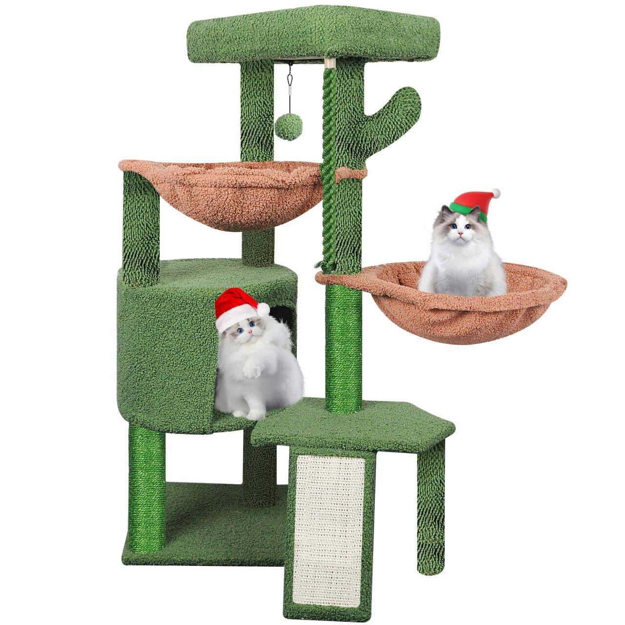 Wang Xin Three Layer Cat Tree With Condo Scratch Pad And Two Hammocks ...