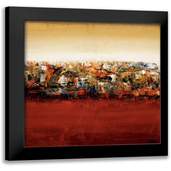 Wang, Yehan 12x12 Black Modern Framed Museum Art Print Titled - Red Lake