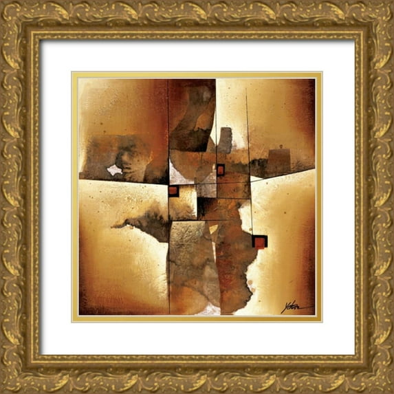 Wang, Yehan 20x20 Gold Ornate Wood Framed with Double Matting Museum Art Print Titled - Melted Patterns