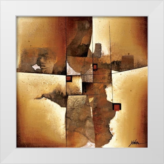 Wang, Yehan 26x26 White Modern Wood Framed Museum Art Print Titled - Melted Patterns