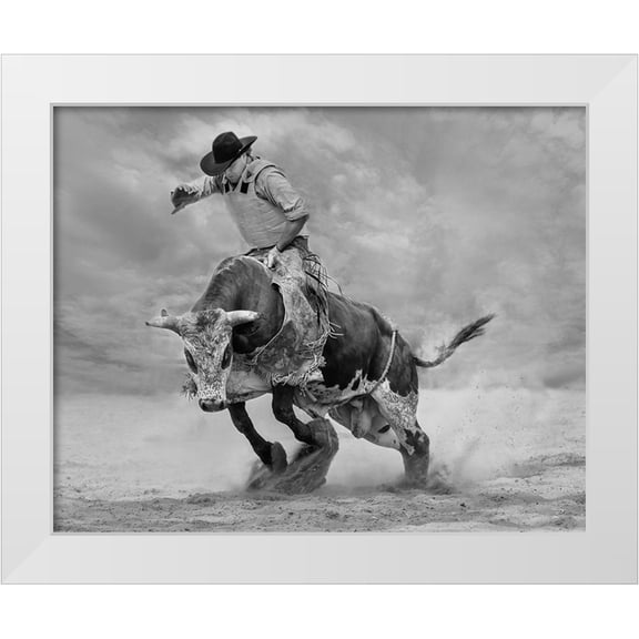 Wang, Yun 14x12 White Modern Wood Framed Museum Art Print Titled - Ram Rodeo