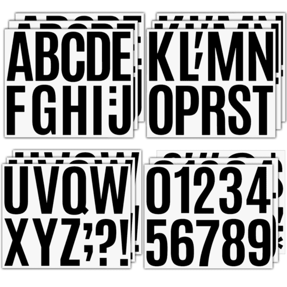 Wang jianhao 4" Vinyl Self-Stick Numbers, Black on White,15 Sheets Large