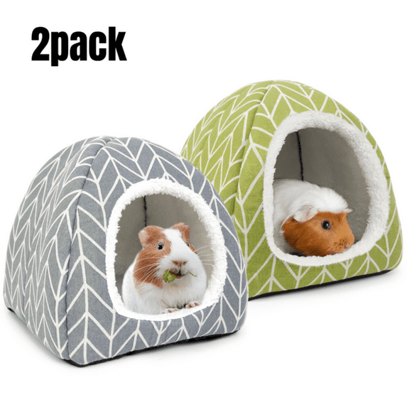 Wang jianhao Guinea Pig & Rabbit Hideout, 2-Pack Cozy Cave Bed for Small Animals like Hedgehogs & Ferrets