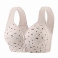 thumbnail image 1 of Wang6 Button Front Closure Bras for Older Women Plus Size Wireless Push up Minimizer Bras Full Coverage No Underwire T Shirt Bralettes X_Light Gray 36, 1 of 1