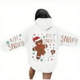 thumbnail image 1 of Wang6 Christmas Hoodies for Women Plus Size Funny Back Merry Christmas Letter Print Hooded Sweatshirts Long Sleeve V Neck Xmas Holiday Party Graphic Pullovers Tops with Pocket X_White XL, 1 of 8