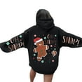 thumbnail image 1 of Wang6 Christmas Hoodies for Women Plus Size Funny Back Merry Christmas Letter Print Hooded Sweatshirts Long Sleeve V Neck Xmas Holiday Party Graphic Pullovers Tops with Pocket X_Black M, 1 of 8