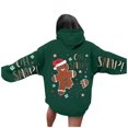 thumbnail image 1 of Wang6 Christmas Hoodies for Women Plus Size Funny Back Merry Christmas Letter Print Hooded Sweatshirts Long Sleeve V Neck Xmas Holiday Party Graphic Pullovers Tops with Pocket X_Dark Green L, 1 of 8