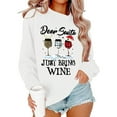 thumbnail image 1 of Wang6 Christmas Sweatshirts for Women Trendy"Dear Santa Just Bring "Letter Printed Graphic Tshirts Pullovers Causal Long Sleeve Crew Neck Loose Fit Tops White XL, 1 of 3