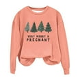 thumbnail image 1 of Wang6 Christmas Sweatshirts for Women Trendy Very Merry & Pregnant Letter Printed Graphic Pullovers Causal White Long Sleeve Crew Neck Loose Fit Tops Orange M, 1 of 4