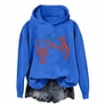 thumbnail image 1 of Wang6 Funny Graphic Hoodies for Womens Loose Fit Shrimp Pirinted Hooded Pullovers Sweatshirts Trendy Fall Long Sleeve V Neck Tops Blue S, 1 of 4
