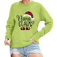 thumbnail image 1 of Wang6 Plus Size Christmas Sweatshirts for Women Trendy Xmas Long Sleeve Nana Claus Letter Printed Pullovers Causal Loose Fit Crew Neck Graphic Tops Shirts Green M, 1 of 6