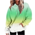 thumbnail image 1 of Wang6 Plus Size Hoodies Dress for Womens Loose Fit Gradient Hooded Pullovers Sweatshirts Trendy Drawstrings Fall Long Sleeve V Neck Tops with Pocket Light Yellow XL, 1 of 4