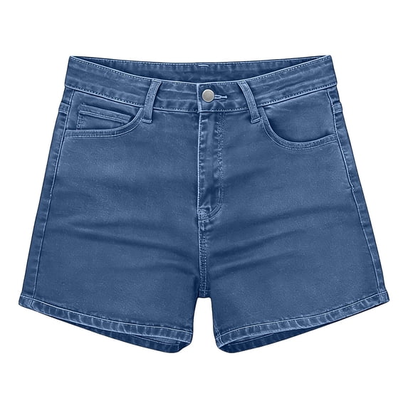 Wang6 Plus Size Jean Shorts for Womens Trendy Summer Stretchy Mid Rise Denim Shorts Casual Beach Short Pants with Pockets BU2 XL