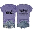 thumbnail image 1 of Wang6 Plus Size Loose T-Shirts for Women Causal Short Sleeve Gymnastics Mom Letter Printed Tops Summer Trendy Going out Graphic Tees Shirts 0520liPurple XL, 1 of 4