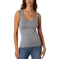 thumbnail image 1 of Wang6 Ribbed Tank Tops for Women Causal Sleeveless Scoop Neck Tops Summer Plus Size Slim Fit Solid Tees T Shirts Grey S, 1 of 4