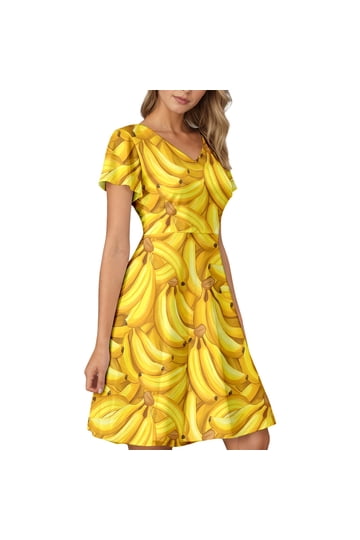 fruit dress women Purple Grape Novelty Women's Short Sleeve Dresses V-Neck Sundress Summer Swing 2XS : Clothing, Shoes & Jewelry low iron if needed Pink Fruit Print Cotton Maxi